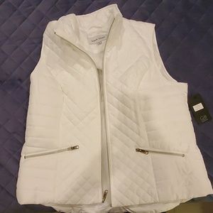 Bright White Puffer Zip Vest